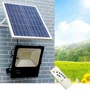 Projecteur LED Solaire 100W 10000 Lumen 6000K avec Capteur, Panneau 6V/25W et Télécommande, Kit d'Éclairage Extérieur Automatique à Bande LED
