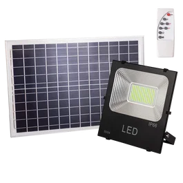 Projecteur LED Solaire 100W 10000 Lumen 6000K avec Capteur, Panneau 6V/25W et Télécommande, Kit d'Éclairage Extérieur Automatique à Bande LED