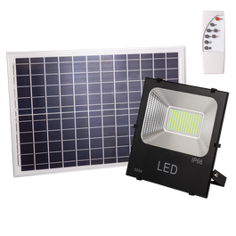Projecteur LED Solaire 100W 10 000Lm 6000K avec Panneau 6V/25W et Télécommande