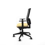 PIQUERAS Y CRESPO Chaise de bureau Horna, Similicuir crème et maille grise, Mécanisme Synchro