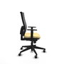 PIQUERAS Y CRESPO Chaise de bureau Horna, Similicuir crème et maille grise, Mécanisme Synchro