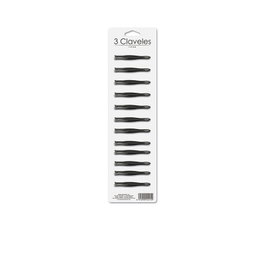 Tres Claveles Pince à épiler biseautée noire 8 cm, lot de 12