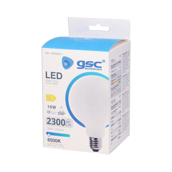 GSC Evolution Ampoule LED Globo Serie Cristal 16W E27 6500K