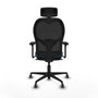 Piqueras y Crespo Chaise de Bureau avec Appui-tête 3D036G2 Noir Vert pétrole