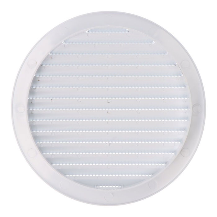 Edm Grille de ventilation ronde encastrable avec moustiquaire ABS blanche Ø150mm