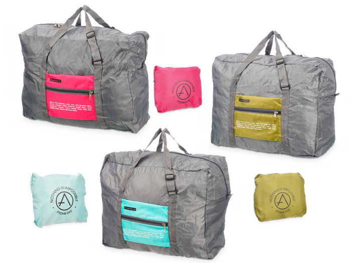 Arte Regal Bolso Plegable Ligero 44x37x18 cm Couleurs Assorties (Bleu, Rose, Vert) (Set de 12)