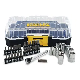 Stanley Fatmax Coffret de Douilles 1/4" FMMT19101-0, jeu de 37 pièces avec Cliquet pour Travaux de Vissage et Serrage