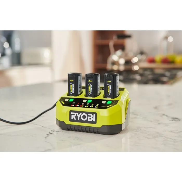 Ryobi Chargeur USB 3 ports RC43P pour batteries 4V USB Lithium Ryobi Chargeur USB 3 ports RC43P pour batteries 4V USB Lithium