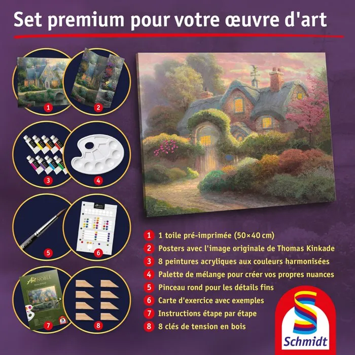 Schmidt Spiele Kit de peinture Premium My Art Noble - Cottage Fleuri - Dès 12 ans Schmidt Spiele Kit de peinture Premium My Art Noble - Cottage Fleuri - Dès 12 ans