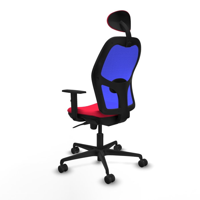 Piqueras y Crespo Chaise de Bureau Jorquera Rouge et Bleue avec Appui-tête