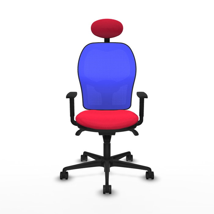 Piqueras y Crespo Chaise de Bureau Jorquera Rouge et Bleue avec Appui-tête