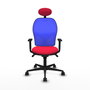 Piqueras y Crespo Chaise de Bureau Jorquera Rouge et Bleue avec Appui-tête