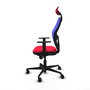 Piqueras y Crespo Chaise de Bureau Jorquera Rouge et Bleue avec Appui-tête