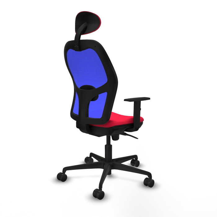 Piqueras y Crespo Chaise de Bureau Jorquera Rouge et Bleue avec Appui-tête