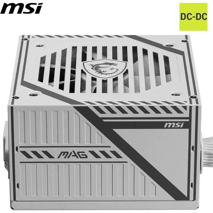 MSI MAG A650BNL WHITE Alimentation PC 650W 80 PLUS Bronze - Modèle 306-7ZPAX27-HH9, Ventilateur 120 mm Silencieux, Protections SCP/OVP/OCP/UVP