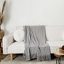 Home Deco Factory Mante en chenille grise 120x150 cm