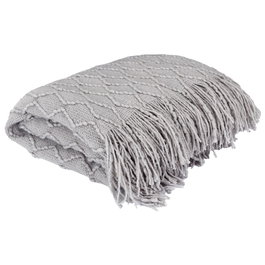 Home Deco Factory Mante en chenille grise 120x150 cm