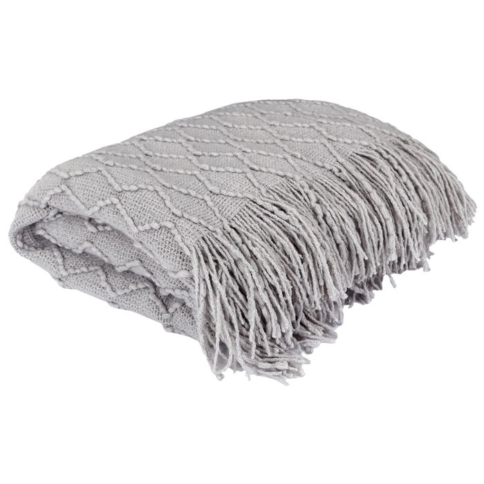 Home Deco Factory Mante en chenille grise 120x150 cm Home Deco Factory Mante en chenille grise 120x150 cm
