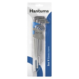 Hantums Jeu de 9 clés Torx de T10 à T50