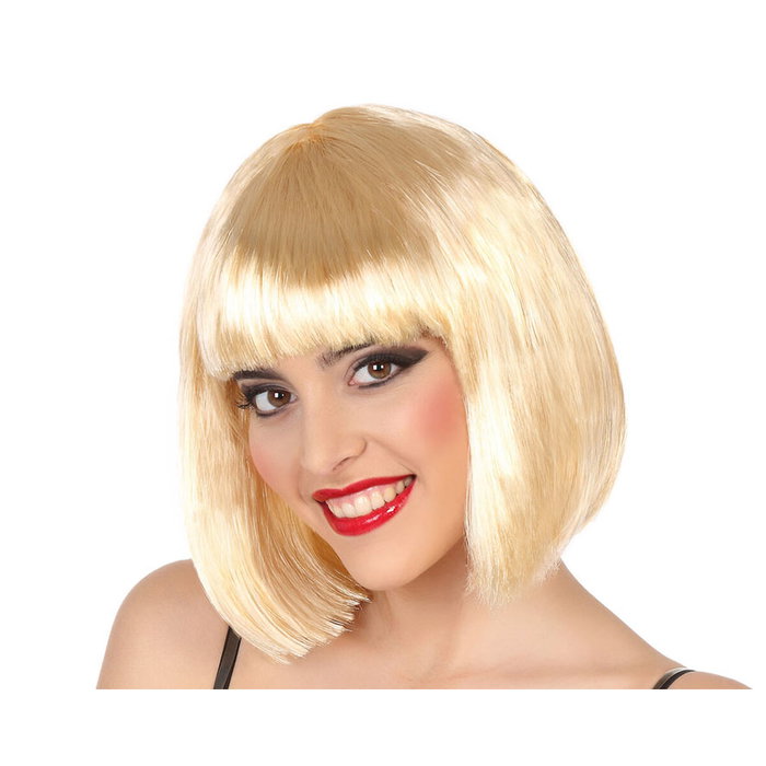 BigBuy Carnival Perruque Blonde Courte avec Frange Droite BigBuy Carnival Perruque Blonde Courte avec Frange Droite