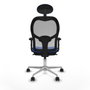 Piqueras y Crespo Chaise de Bureau 2D086N1 Bleu avec Appui-tête