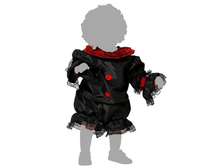 Déguisement Clown Noir Bébé avec Combinaison et Détails Rouges 12-24 Mois Déguisement Clown Noir Bébé avec Combinaison et Détails Rouges 12-24 Mois