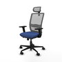 Piqueras Y Crespo Chaise de bureau Haches, mécanisme Sincro/Traslack, Bleu marine/Gris