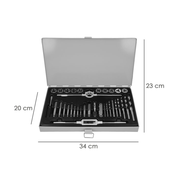 WOLFPACK LINEA PROFESIONAL Jeu de tarauds et filières 34 pièces