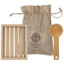 Cosmetic Club Coffret de 3 Pièces Sels de Bain Rose et Miel avec Accessoires en Bois
