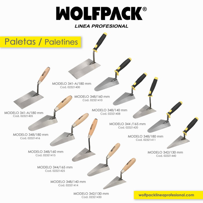 WOLFPACK LINEA PROFESIONAL Truelle manche bois 348 / 160 mm