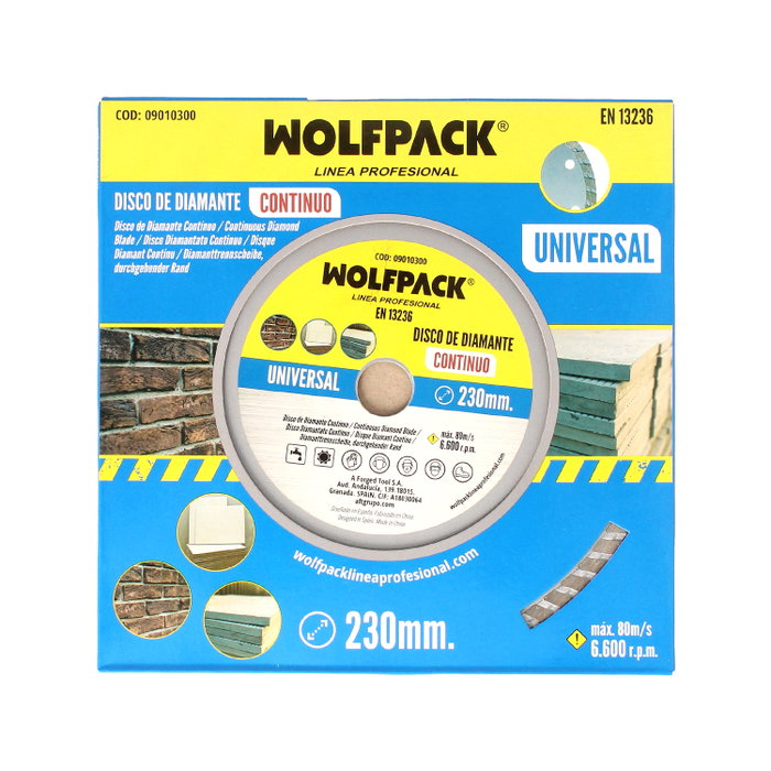 Wolfpack LINEA PROFESIONAL Disque diamant continu 230 mm Wolfpack LINEA PROFESIONAL Disque diamant continu 230 mm