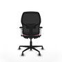 Chaise Alfera Synchrone/Traslack Maille/tissu Rose Maille Noir Base en nylon noir Accoudoirs noirs et blancs Sans appui-tête Roulettes 65mm pour moquette