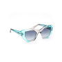 Guess GU7897 - Lunettes de soleil femme à monture géométrique turquoise, verres bleu dégradé UV400 - 50-20-140 mm