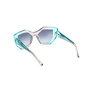 Guess GU7897 - Lunettes de soleil femme à monture géométrique turquoise, verres bleu dégradé UV400 - 50-20-140 mm