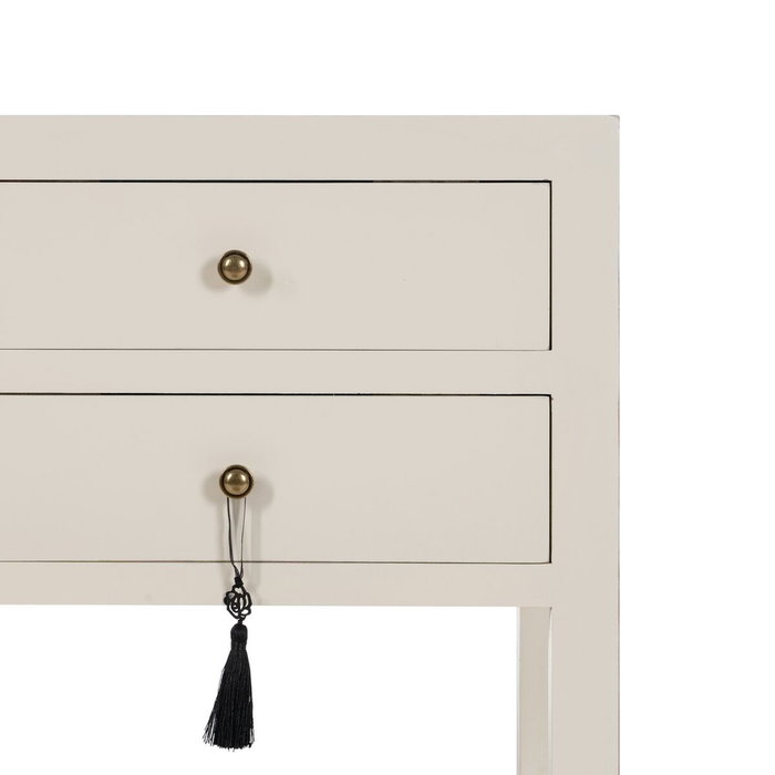 Table de Nuit ORIENT Blanc Bois d'épicéa Bois MDF 45 x 30 x 66 cm