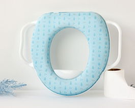 KioKids Petits moments - Réducteur WC bleu avec poignées, siège d'apprentissage pour enfant +12 mois, anti-éclaboussures, adapté toilettes standard