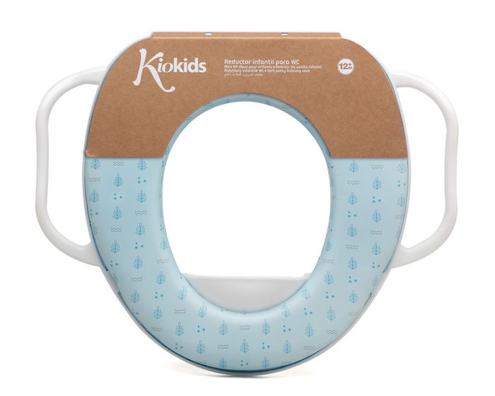KioKids Petits moments - Réducteur WC bleu avec poignées, siège d'apprentissage pour enfant +12 mois, anti-éclaboussures, adapté toilettes standard