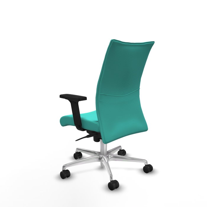 Piqueras Y Crespo Chaise Albacete confidente, Similicuir Turquoise, Base Aluminium, Bras 2D