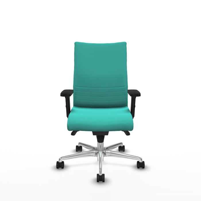Piqueras Y Crespo Chaise Albacete confidente, Similicuir Turquoise, Base Aluminium, Bras 2D