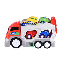 Tachan - Camion Porte-Voitures à Rampes avec Lumière et Son - 2 Étages avec 4 Voitures Miniatures - Jeu Éducatif pour Enfant dès 18 Mois