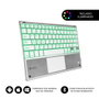 Subblim KBT-SMBT50 Clavier Bluetooth sans fil rétroéclairé 7 couleurs avec Touchpad pour tablette smartphone PC, QWERTY espagnol, argent