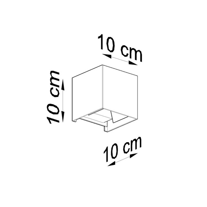 Applique murale Luca BOW carrée pour intérieur et extérieur [SOL-SL.0544]
