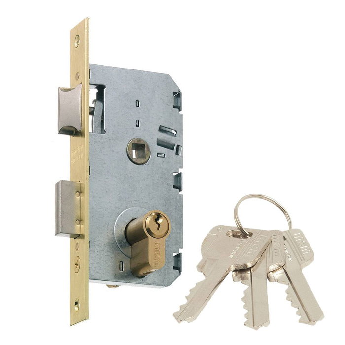 MCM 2501-250an311 Serrure à mortaiser 1 point avec poignée et bec-de-cane réversible finition laiton 47 mm entre-axes 50 mm entrée MCM 2501-250an311 Serrure à mortaiser 1 point avec poignée et bec-de-cane réversible finition laiton 47 mm entre-axes 50 mm entrée