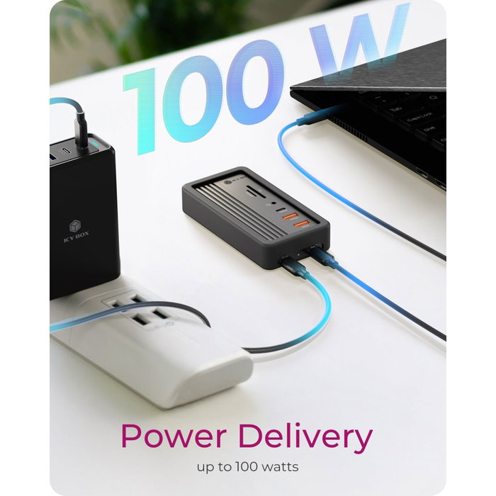 Icy IB-DK4072M-CU31 Station d'accueil USB-C 10-en-1 avec baie SSD M.2