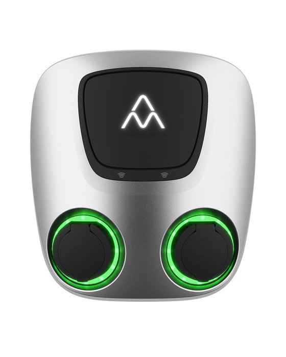 Charge Amps Aura - Borne de recharge double 2x22 kW triphasée 32A avec connecteurs Type 2, 4G/Wi-Fi/LAN, OCPP et RCD Charge Amps Aura - Borne de recharge double 2x22 kW triphasée 32A avec connecteurs Type 2, 4G/Wi-Fi/LAN, OCPP et RCD