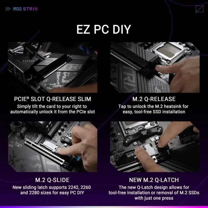 Asus 90MB1IV0-M0EAY0 Carte mère ROG Strix X870-F Gaming WiFi, Socket AM5, noir