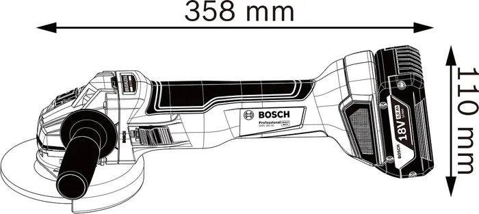 Bosch Professional Meuleuse Angulaire GWS 18V-10 avec 2 Batteries 4.0Ah, Chargeur GAL 18V-40 et L-BOXX