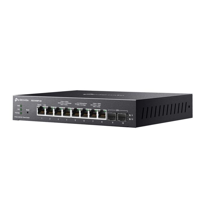 Omada SG2210XMP-M2 - Commutateur réseau 8 ports PoE+ 2.5 GbE et 2 ports SFP+ 10 GbE, fanless, gestion Omada SDN, 160 W Omada SG2210XMP-M2 - Commutateur réseau 8 ports PoE+ 2.5 GbE et 2 ports SFP+ 10 GbE, fanless, gestion Omada SDN, 160 W