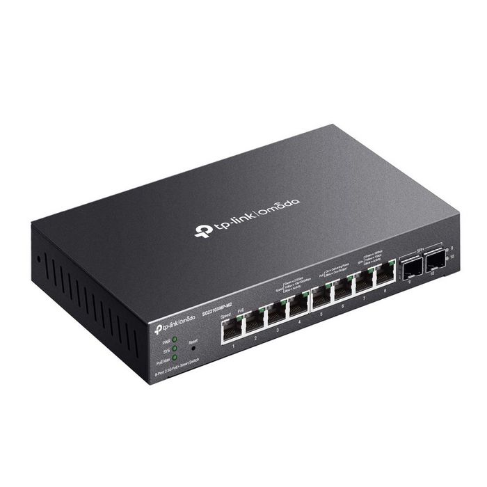 Omada SG2210XMP-M2 - Commutateur réseau 8 ports PoE+ 2.5 GbE et 2 ports SFP+ 10 GbE, fanless, gestion Omada SDN, 160 W Omada SG2210XMP-M2 - Commutateur réseau 8 ports PoE+ 2.5 GbE et 2 ports SFP+ 10 GbE, fanless, gestion Omada SDN, 160 W