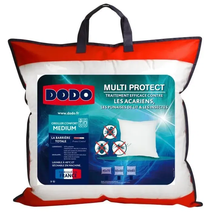 Dodo Oreiller Multirotect - Oreiller de confort medium - Dimensions 65 x 65 cm Dodo Oreiller Multirotect - Oreiller de confort medium - Dimensions 65 x 65 cm